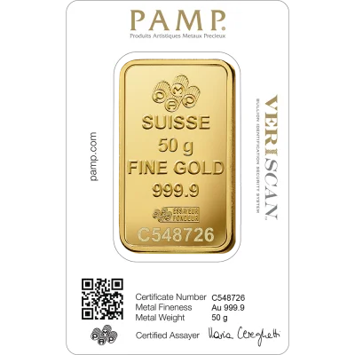 Lady Fortuna™ Gold Minted Bar - 50g