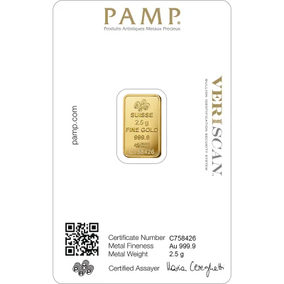 Lady Fortuna™ Gold Minted Bar - 2.5g