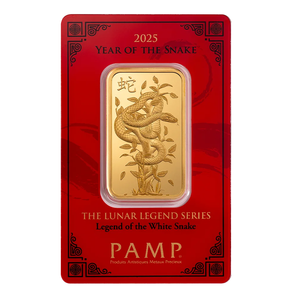 2025 Lunar Year of the Snake - Legend of the White Snake 1oz Gold Bar