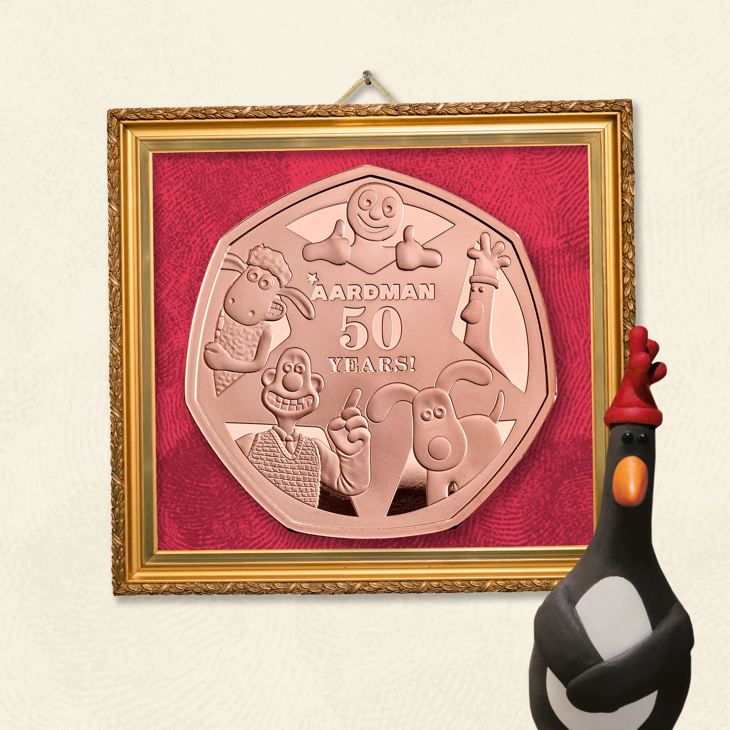 50 Years of Aardman 2026 UK 50p Gold Proof Coin